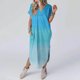 thumbnail image 2 of Vestido de Manga Corta para las Mujeres, Vestido Casual de Cuello en V de Bolsillo de Impresión de Moda Sexy Hecho de Poliéster Ligero para el Verano, Vestido de Verano para las Mujeres, 2 of 5