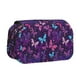 thumbnail image 1 of Disketp Bright Purple Butterflies Estuche de Lápices de Doble Capa con Tapa Abatible y Cremallera, Organizador Escolar para Adolescentes y Adultos, 1 of 7