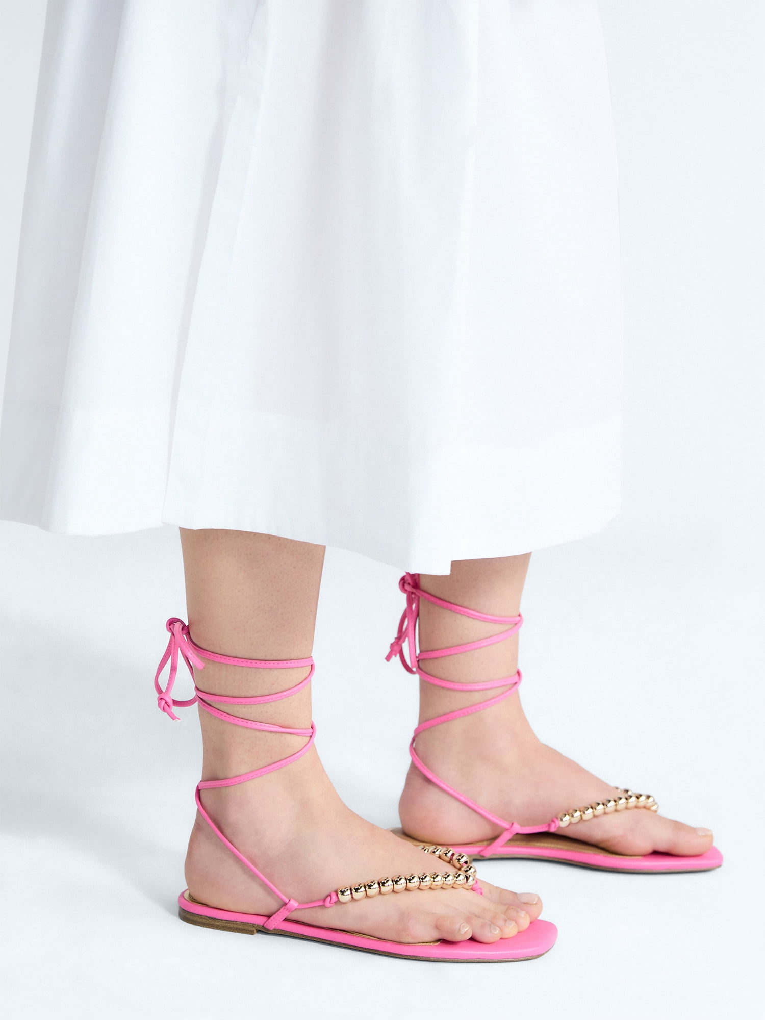 Free Assembly Women's Beaded Wrap Sandals