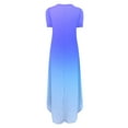 thumbnail image 5 of cfhntfmh Casual Dresses for Women Crewneck Short Sleeve Long T-Shirt Dress Gradient Print Baggy Beach Maxi Dress with Pockets, 5 of 5