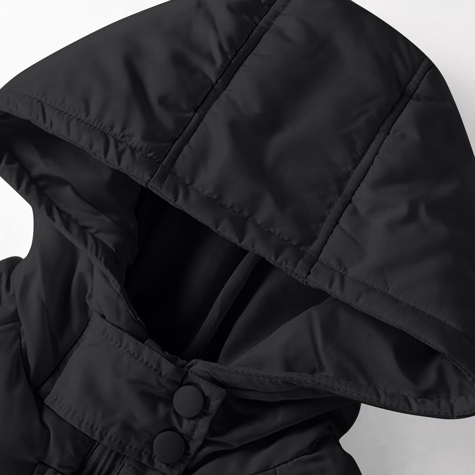 Ashirexll Kids Hooded Puffer Coat for 2-13 Years Mid-Length Thickened Casual Winter Jacket