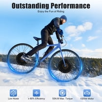 26" Rear Hub Motor LCD E-Bike Electric Bicycle Conversion Kit Fat Tire 48V 1500W