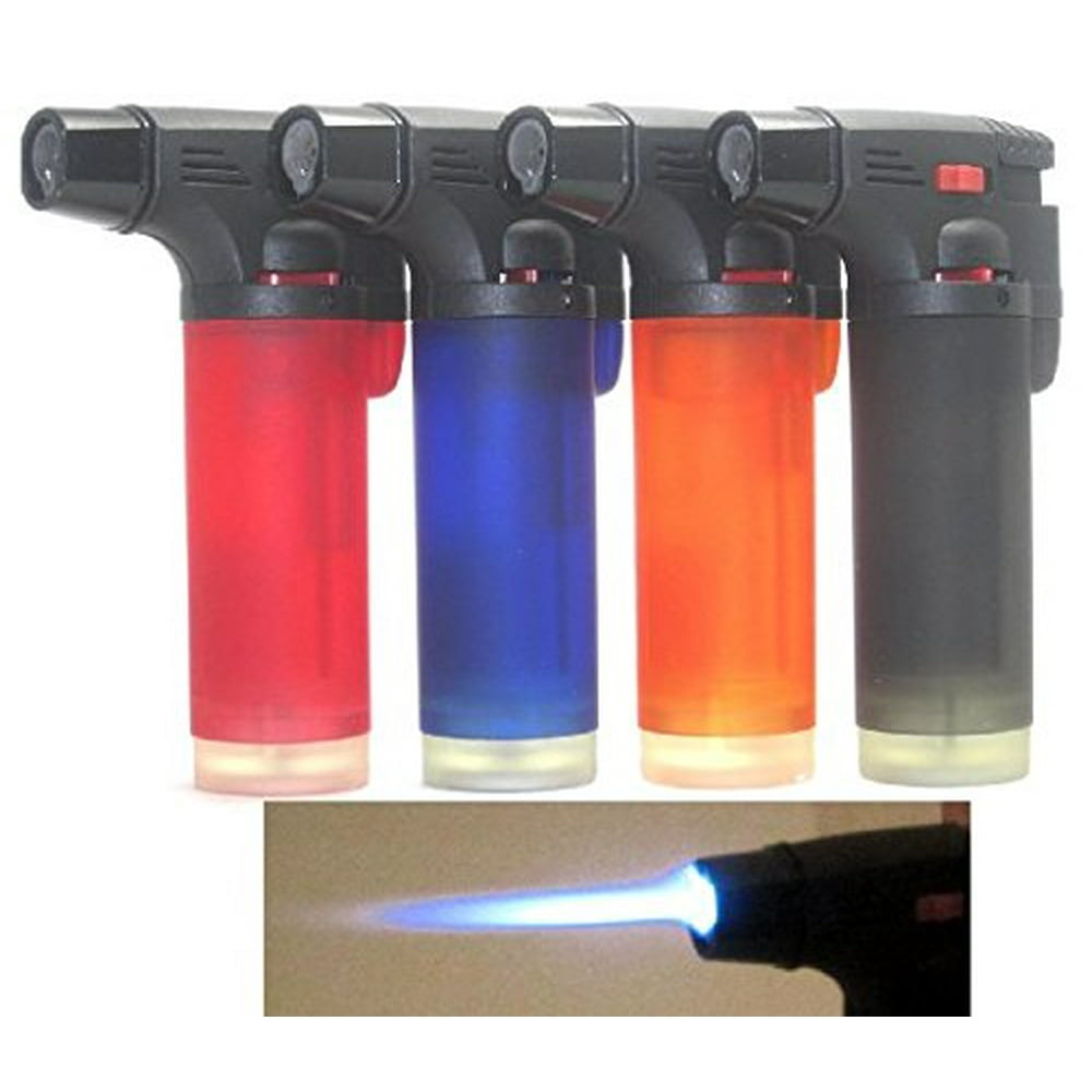 5 Pack Jumbo 4" Single Jet Flame Side Torch Gun Lighter Windproof