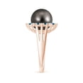thumbnail image 3 of ANGARA Tahitian Cultured Pearl and Blue Diamond Ring in 14K Rose Gold for Women | June Birthstone, Birthday, Anniversary, Jewelry Gift for Women | Pearl Ring, 3 of 9