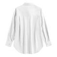thumbnail image 3 of Silk Blouses Womens Down Shirts For Women Long Sleeve Dress Shirt Collared Blouse Tops Tunics,White Women Blending Shirts M, 3 of 9