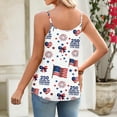 thumbnail image 4 of Patriotic Shirts for Women Patriotic Print Spaghetti Strap Sleeveless Square Neck Tank Top Patriotic Comfy Summer Travel Shirts,M,#01 White, 4 of 5