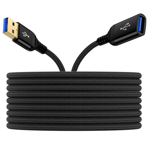 USB Extension Cable 10ft,1Pack USB Extender Cord 10FT USB 3.0 Extension Cable USB to USB Cable Male to Female 3A Fast Charging Data Transfer Type A to Type A Cord for Webcam,USB Keyboard,Printer