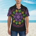 thumbnail image 2 of Xecao Mardi Gras5 print Hawaiian shirt - a stylish short-sleeve button-down for men, perfect for casual beach and tropical outings., 2 of 9