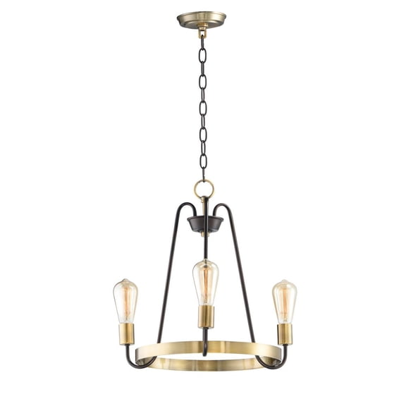 Maxim 11733OIAB Haven 3-Light Chandelier Ceiling Light, Oil Rubbed Bronze & Antique Brass