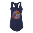 thumbnail image 3 of Colorful Neon Gorilla | Dean Russo Art Animal Lover Ladies Racerback Tank Top, Navy, Large, 3 of 6