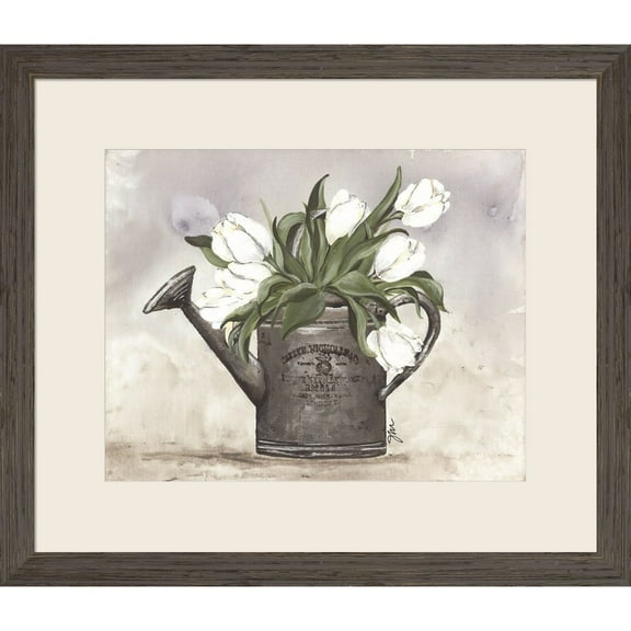 Great Art Now Watering Can Tulips by Julie Norkus, Framed Wall Art, 29.5W x 25.5H