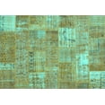 thumbnail image 1 of Ahgly Company Machine Washable Indoor Rectangle Patchwork Turquoise Blue Transitional Area Rugs, 2' x 4', 1 of 4
