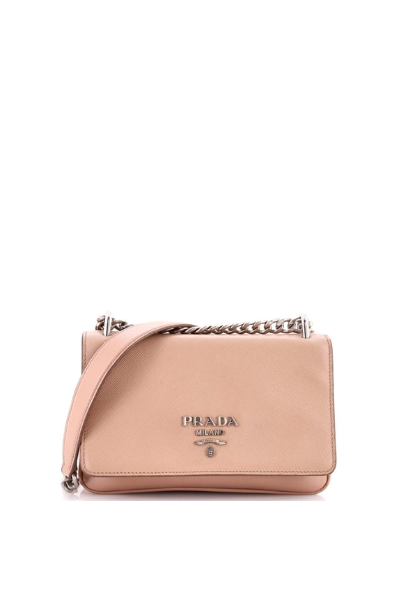 Pre-Owned Chain Flap Crossbody Bag Saffiano and Soft Calf Small By Rebag