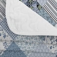 thumbnail image 5 of Davulos Patchwork Quilt Set Twin Size,2 Pieces Blue Floral Plaid Design Summer Bedspread Coverlet Set Soft Microfiber Reversible Lightweight Bed Cover for All Season, 5 of 8