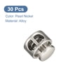 thumbnail image 3 of Unique Bargains 30pcs Double Hole Metal Spring Cord Locks Round Toggle Stoppers Stop Sliding Cord Fasteners Locks, Pearl Nickel, 3 of 5