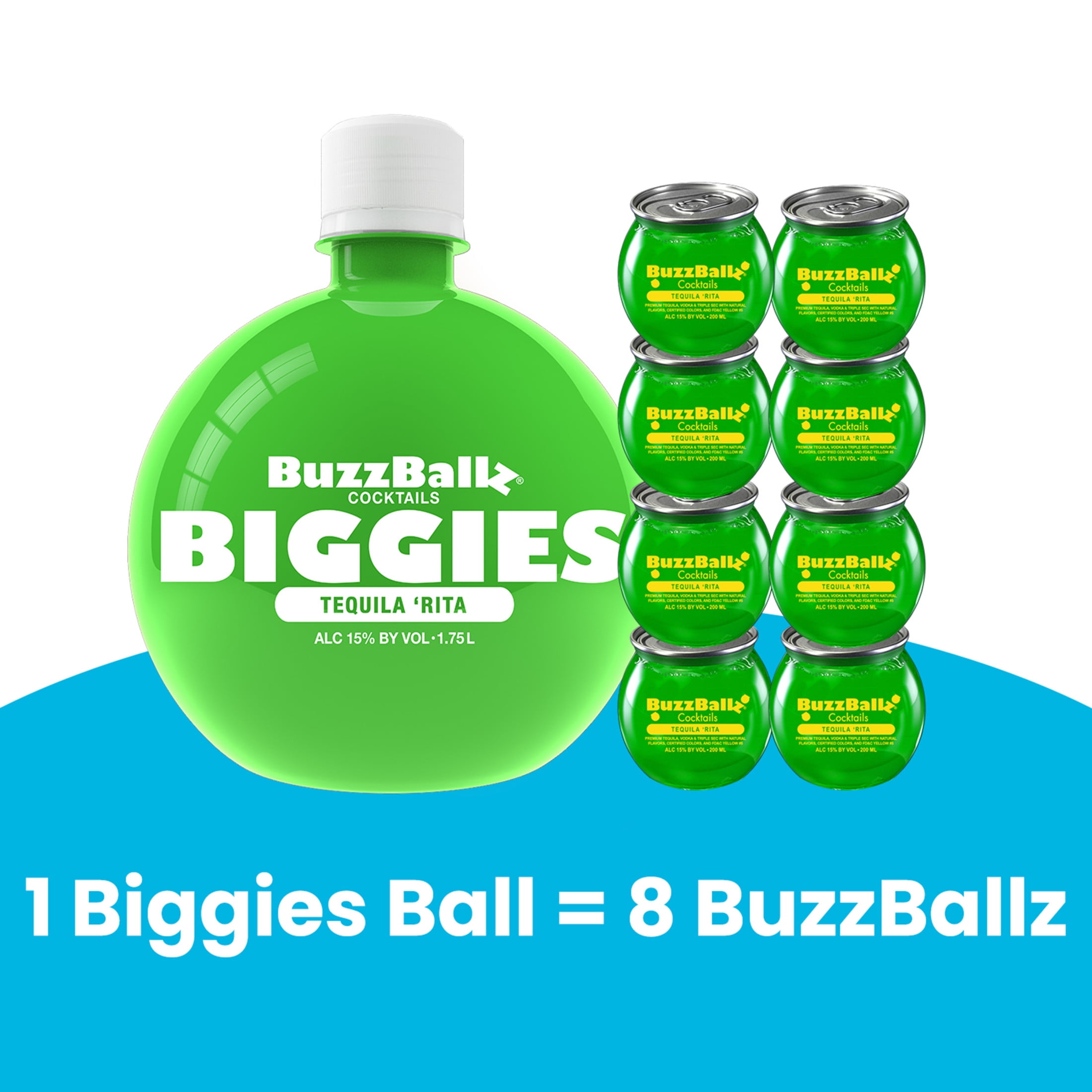 BuzzBallz Biggies Tequila 'Rita,  1.75L Bottle, ABV 15%