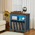 thumbnail image 5 of Joaxswe Record Player Stand, Mid Century Modern Record Storage Cabinet with Charging Station & USB Ports, Vinyl Storage Holds up to 230 Albums, 5 of 8