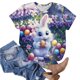 thumbnail image 5 of TaTaai Womens Easter Theme Printed Casual Loose Tops Round Neck Short Sleeve Pullover T Shirts Soft Lightweight Comfy Fashion Daily Wear Blouses for Women Gift, 5 of 5