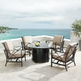 thumbnail image 2 of Outdoor Living and Style 5-Piece Bronze and Ivory Round Outdoor Patio Furniture Fire Table Set 44", 2 of 4