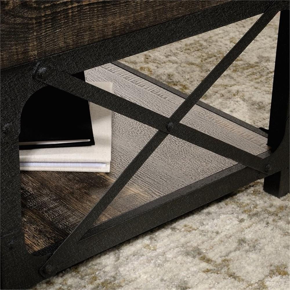 Pemberley Row Engineered Wood and Metal Carbon Oak Coffee Table Rectangular Lift-Top 41.30" x 22.32" x 18.59"