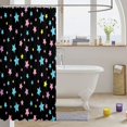 thumbnail image 3 of Manfei Dreamy Stars Polka Dot Shower Curtain 72Wx72L,Kawaii Cartoon Theme Bathroom Curtain,Black, 3 of 5