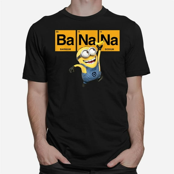Minions Banana Elemental Square Happy Cartoon Portrait Unisex T-Shirt