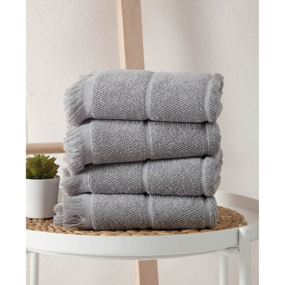 Ozan Premium Home Mirage Collection 100% Turkish Cotton 4-Pc. Hand Towels - Gray Color
