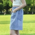 thumbnail image 6 of Wdgfv Girls Summer Denim Skorts High Waist Casual Shorts For Kids Rainbow Buttons Stretch Comfortable Playwear Active Outfit, 6 of 6