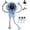 Blue, variant on JEBTBFZE Portable Robot Fan Man, Rechargeable Flexible Desk Fan with Sucker, 199 Speed Settings & HD Screen for Home & Outdoors(Pink)