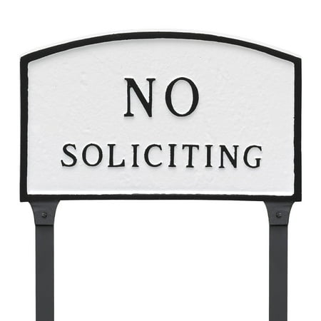 Montague Metal Products No Soliciting Arched Lawn Plaque