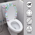 thumbnail image 3 of HELLHERO Cartoon Dinosaur Pattern Fits All Toilet Shapes Elastic Edge Toilet Cover, Elastic Fabric, Stretchy Fabric Toilet Lid Covers Set, Adjustable, Stretch Fit, 3 of 8