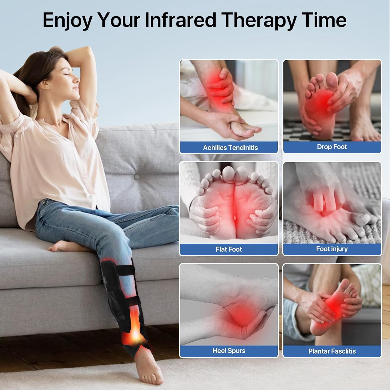 Red Light Belt for Neck, Knee, Feet, Hands, etc.Multi-Functional 660nm & 850nm Near-Infrared Light Wrap Devices with Heat for Body, Massager Mat at Home
