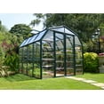 thumbnail image 2 of Palram - Canopia Grand Gardener 8' x 8' Clear Walk-In Greenhouse - Green - with Roof Vent, 2 of 9