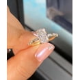 thumbnail image 2 of vylahjewellery Elegant Radiant Diamond Wedding Ring for Women 14K Vermeil Yellow Gold Anniversary Proposal Ring with Marquise Side Stone Engagement Ring, 2 of 6