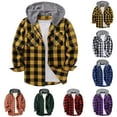 thumbnail image 5 of Flannel For Men Men's Clothing Flannel Hoodie Shirts Long Sleeve Casual Vintage Button Down Plaid Shirt Jacket with Pocket, 5 of 9