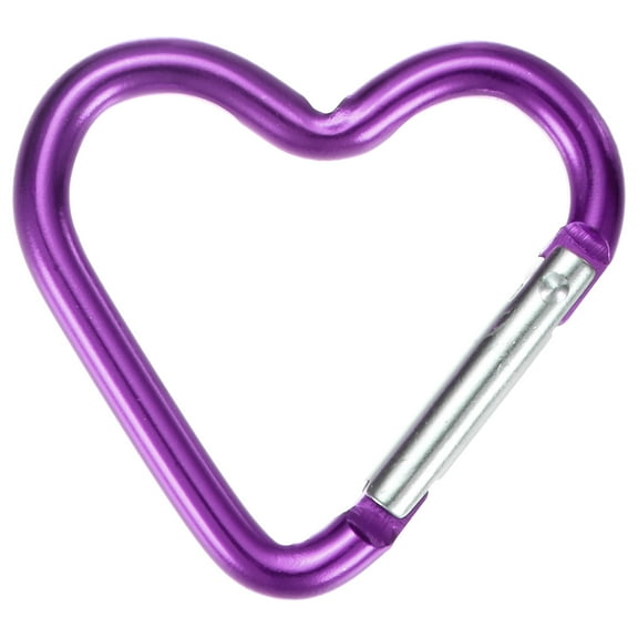 Uxcell Heart Shaped Snap Clip [1 Pack] - Keychain Clip Spring Snap Hook [Purple/Aluminum Alloy]