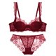 thumbnail image 1 of Sujetador de media copa, sujetador sexy, ropa interior ultrafina para mujer Pure Desire, conjunto de bragas con fruncido en el pecho pequeño, corsé francés, 1 of 5