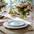 thumbnail image 2 of Efavormart 3-Pack Wooden Centerpiece Plates 13" – Antique White Beaded Charger Plates, Rustic Farmhouse Décor, 2 of 5
