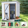 thumbnail image 5 of SYNGAR 5' x 3' Outdoor Storage Shed, Metal Garden Shed with Single Lockable Door, Tools Storage Shed for Backyard, Patio, Lawn, D6648, 5 of 11