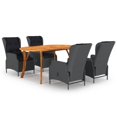 thumbnail image 3 of vidaXL Garden Dining Set 5/7 Piece Light Gray Outdoor Patio Dinner Dinette, 3 of 53