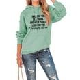 thumbnail image 1 of Sudadera con capucha Manga larga Cordón Suelto Cómodo Diseño de patrón de letras Poliéster Sudadera de mujer para uso diario Verde claro (letras negras) M, 1 of 6