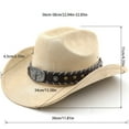 thumbnail image 2 of YAYUBA Western Cowboy Hat for Men and Women - Elegant Suede Panama Hat Adjustable Soft Cowgirl Hat for Outdoor Activities with Wide Edge,Navy, 2 of 2