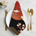 thumbnail image 2 of Japanese Style Cloth Napkins, Modern Cranes Cherry Flower Wave Red Brown Washable and Reusable Dinner Napkins Set of 4, Table Napkin for Kitchen Party Birthday Wedding Hotel Housewarming 20"x20", 2 of 9