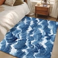 thumbnail image 5 of Ocean Waves Washable Area Rugs 3'x5', Nautical Blue Sea Water Nature Scenery Low Pile Throw Living Room Rug Non-Slip Sturdy Edge Binding Carpet for Indoor Entryway Bedside Kitchen, 5 of 9