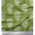 thumbnail image 1 of Soimoi Crepe Silk Fabric Skull Block Decor Fabric Printed Yard 42 Inch Wide, 1 of 1