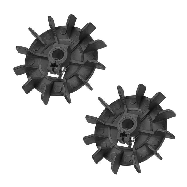 Uxcell 12 Pala de Ventilador de Motor de Plástico para Disipación de Calor Rueda Redonda 13.5-14mm Diámetro Interior Negra, Paquete de 2