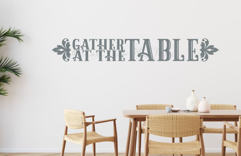 Gather At The Table Farmhouse Stickers Vinyl Kitchen Wall Word Decals