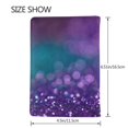 thumbnail image 3 of Pofeuu Purple and Green Glitter Print Travel Document Organizer Passport Holder Men Women for Family (6.5 in x 4.5 in),Wallet Holder Credit Card Clutch Bag Case, 3 of 5