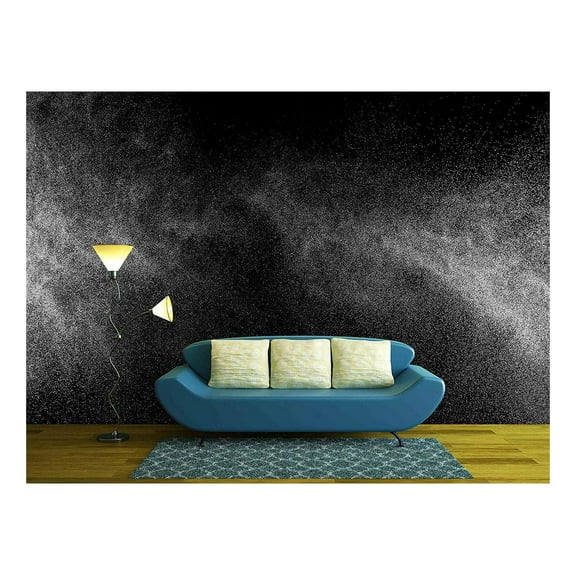 wall26 - Photo - Abstract Splashes of Water on a Black Background - Removable Wall Mural | Self-Adhesive Large Wallpaper - 100x144 inches