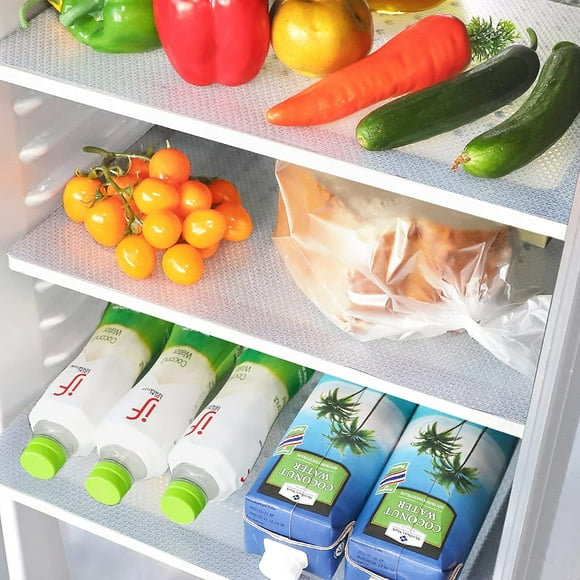 9pcs Refrigerator Mats Refrigerator Liners Refrigerator Pads, Refrigerator Liners for Shelves Washable Fridge Liners, Drawer Table Placemats for Kitchen, Clear, 11x17.7 Inches
